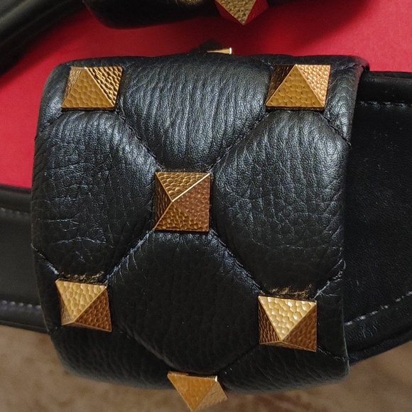 VALENTINO Black Slides Size 40.5 - Picture 11 of 12